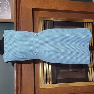 Chelsea Rose Aqua Blue Basket Weave Textured Retro 50s 60s Inspired Dress Sz 12